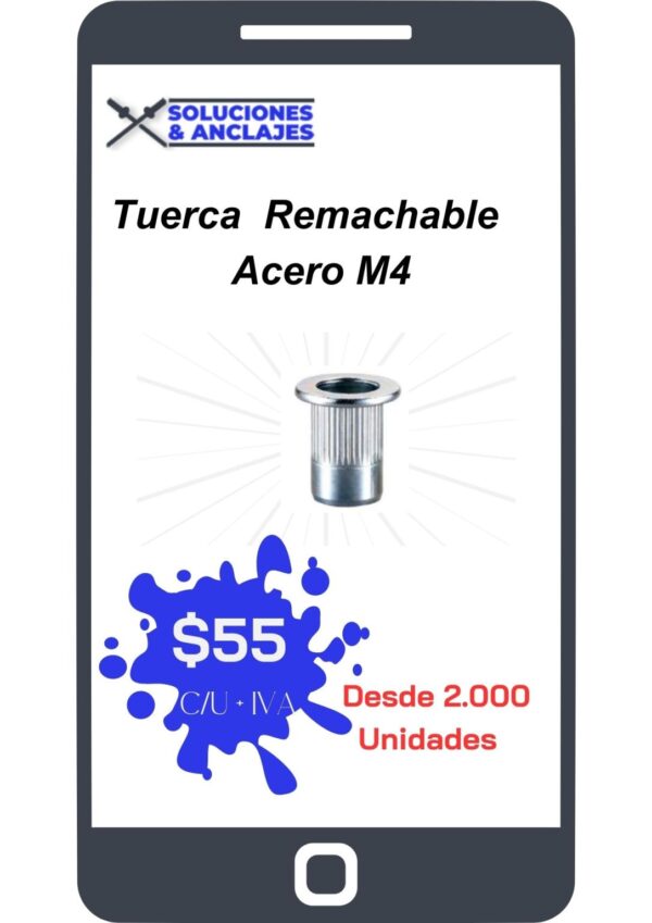 Oferta de tuerca remachable acero M4